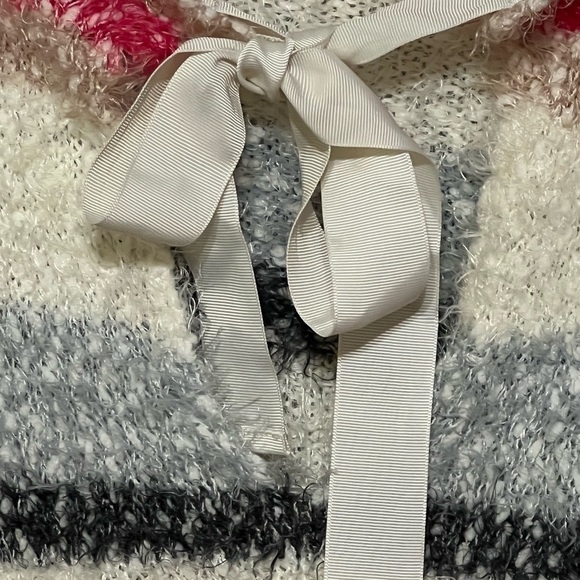 Lane Bryant Stripe Fuzzy Knit Sweater White Multicolor Plus Size 26-28 - Picture 6 of 7